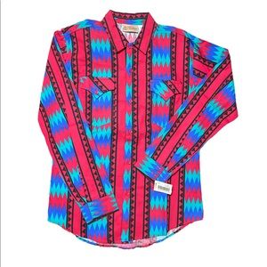 Vintage Sears Button Up Collared Men’s Shirt Western Wear California Print